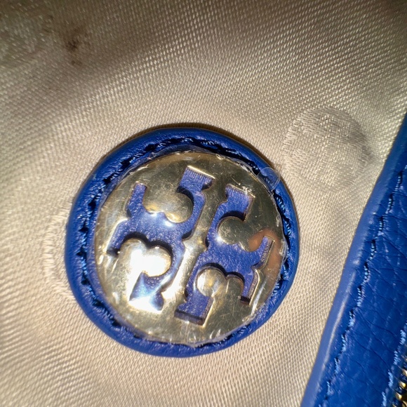 NWoT ROYAL BLUE TORY BURCH Crossbody Bag Purse, Pebbled Leather Gold Chain Strap - Picture 6 of 11